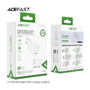 ACEFAST PD20W SINGLE PORT FAST CHARGER SET | ראש מטען מאושר אפל + כבל